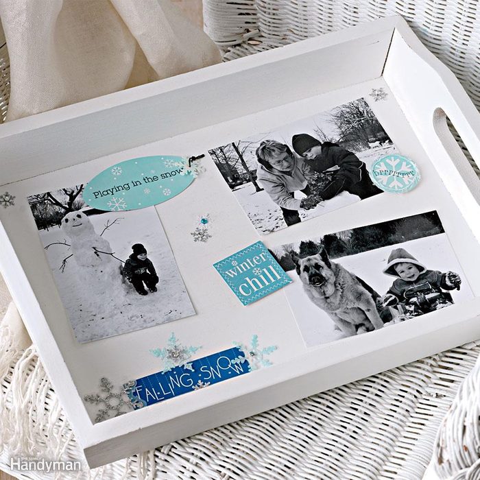 photo collage serving tray