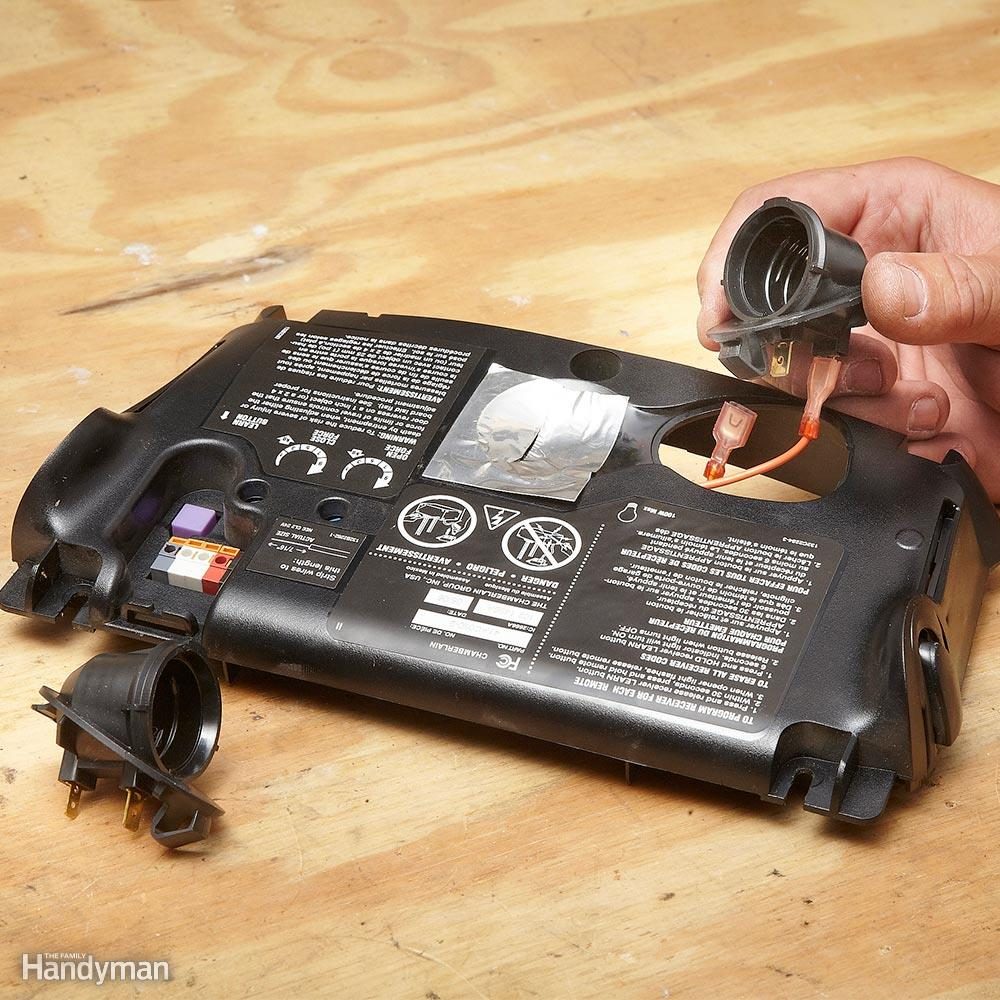 Replacing a light socket in a garage door opener