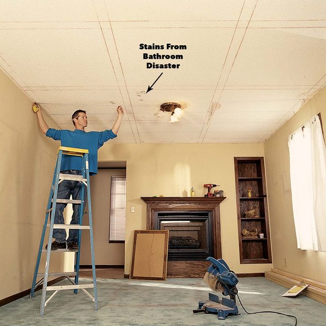 mark ceiling panel grid on ceiling