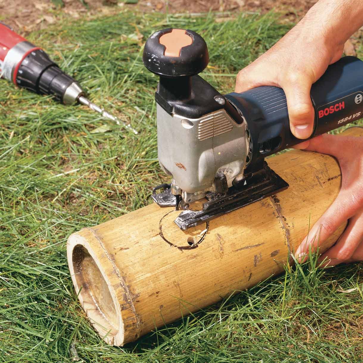 jigsaw bamboo hole diy