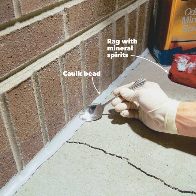 caulking concrete cracks
