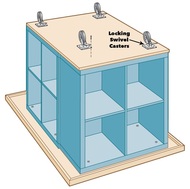 Attach casters to ikea kallax craft table