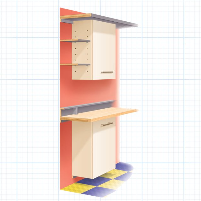 Cabinet Illustration on white grid