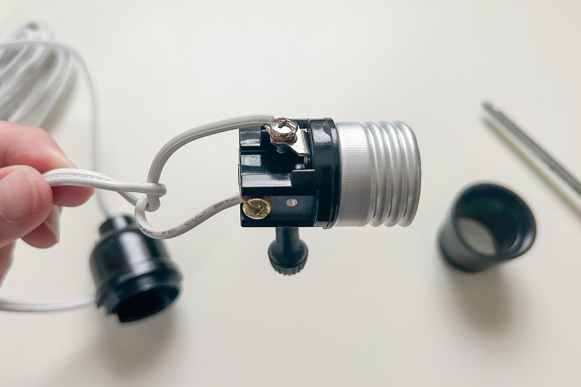 attached wires with Lamp Socket, How To Wire A Light Socket In A Lamp Ally Childress For Family Handyman Lamp Socket Attached Wires Ksedit