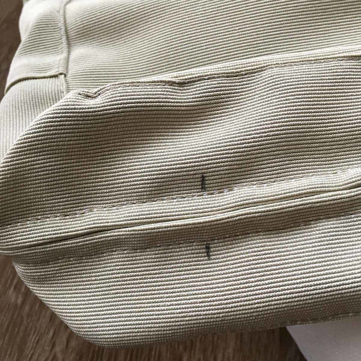 Mark hole locations in your IKEA patio cushions