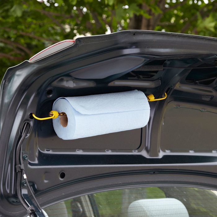 Instant paper towel holder bungee cord