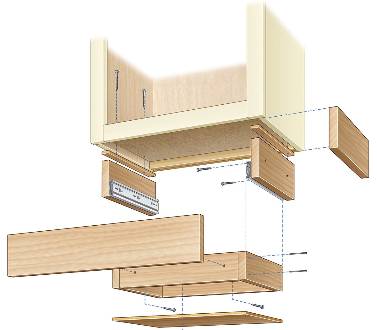 under-cabinet drawer illustration