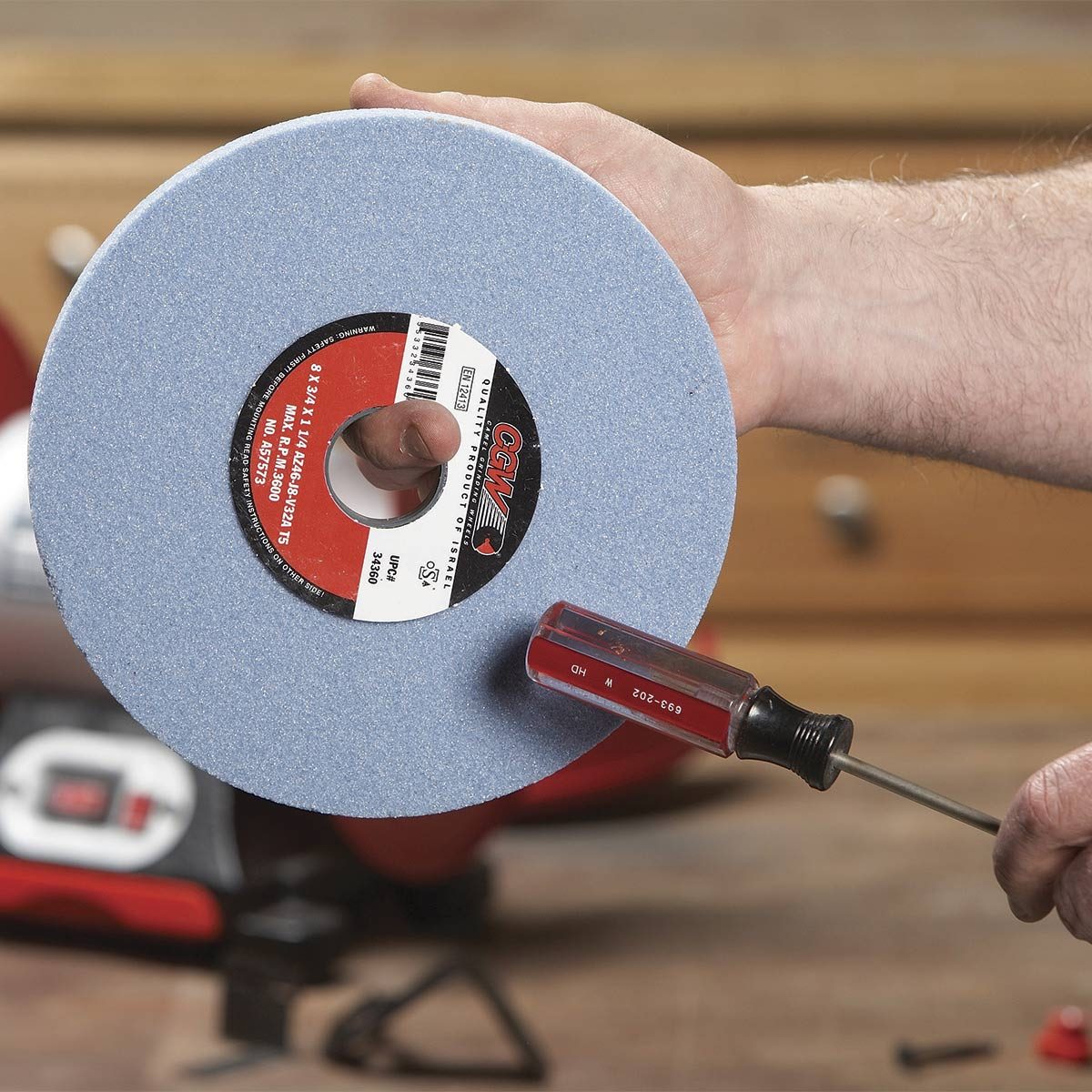 tapping grinder wheel