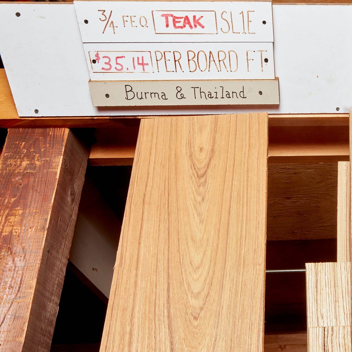 teak wood lumber board