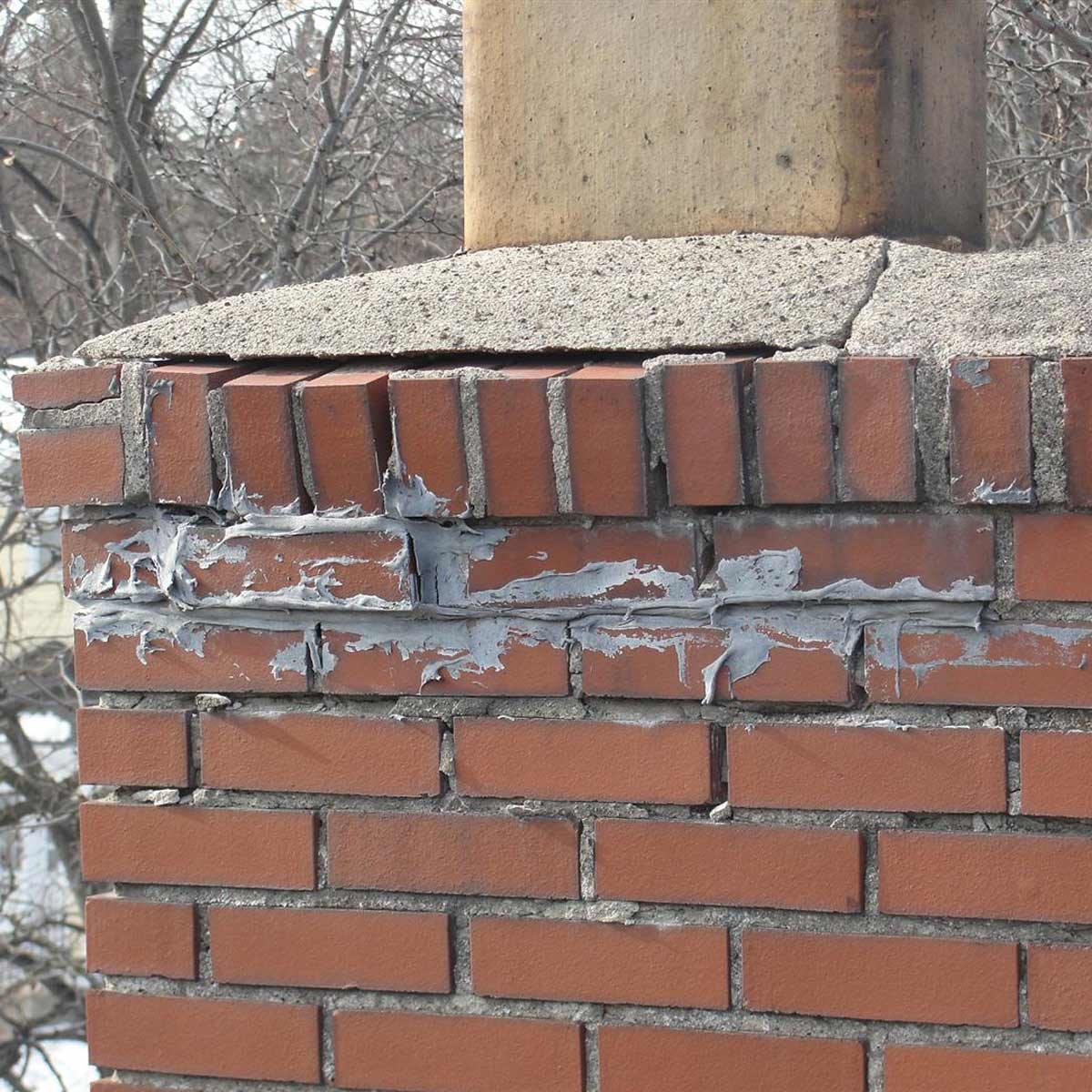 Chimney-with-caulk home inspector nightmares