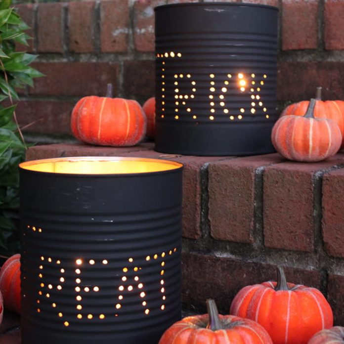 Tin Can Luminaries Halloween