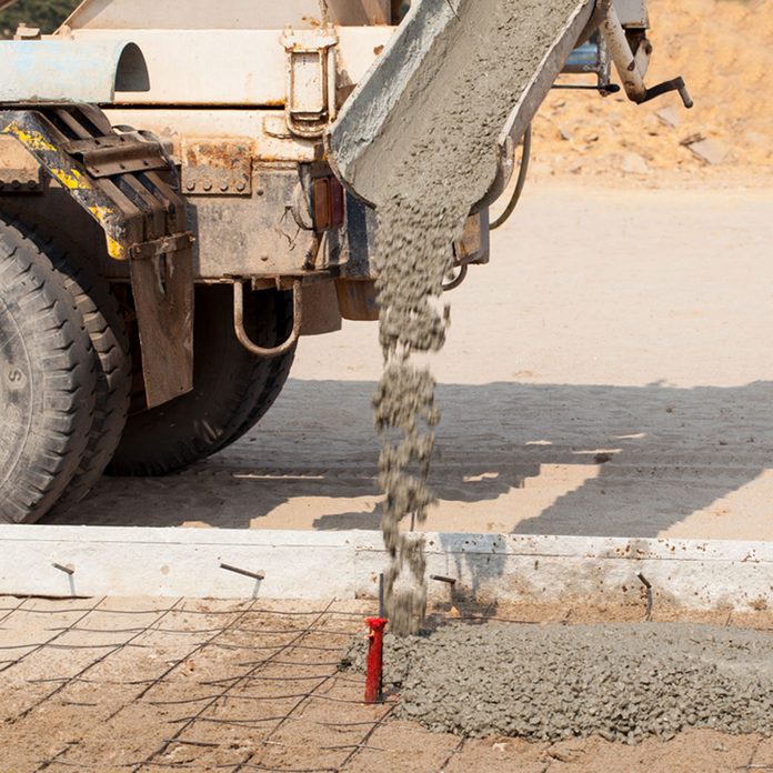 Pouring concrete