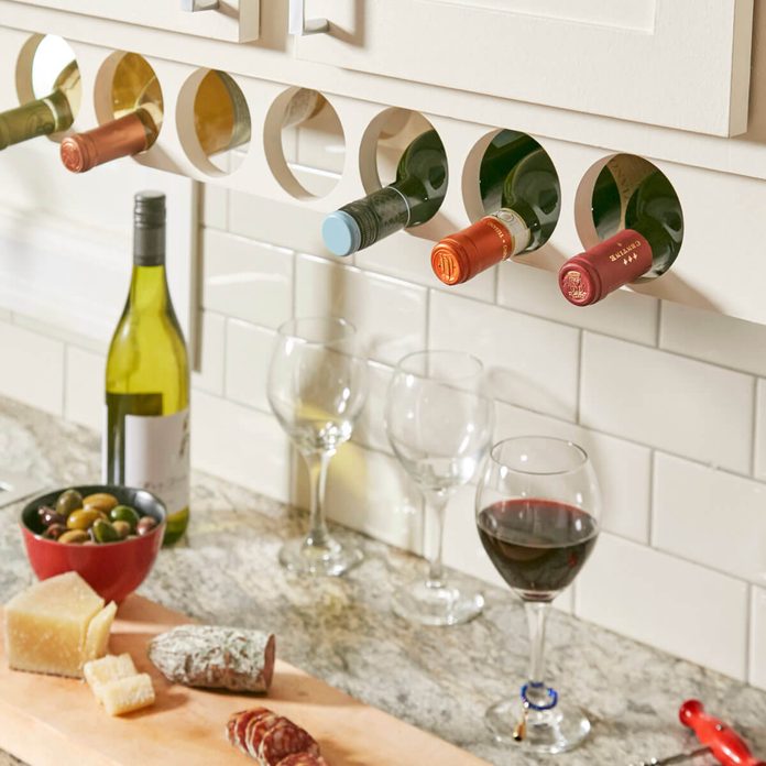 tips for organizing your home under cabinet wine rack
