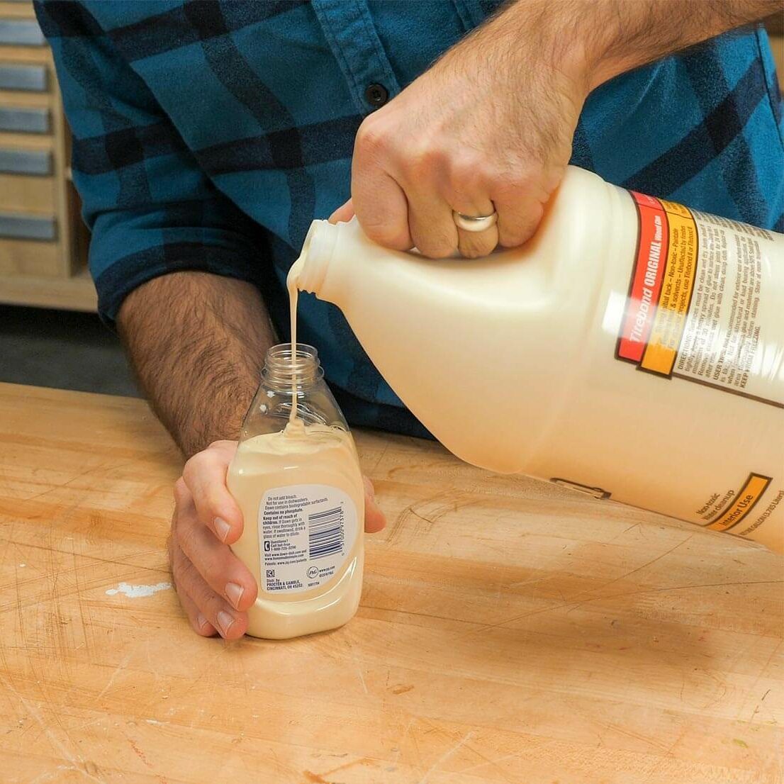 dish soap bottle for wood glue