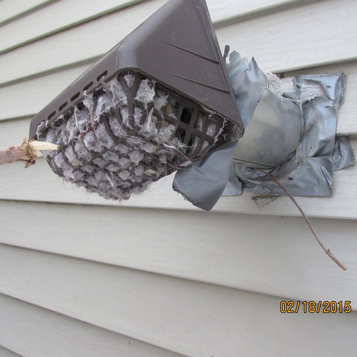 Plugged-dryer-duct