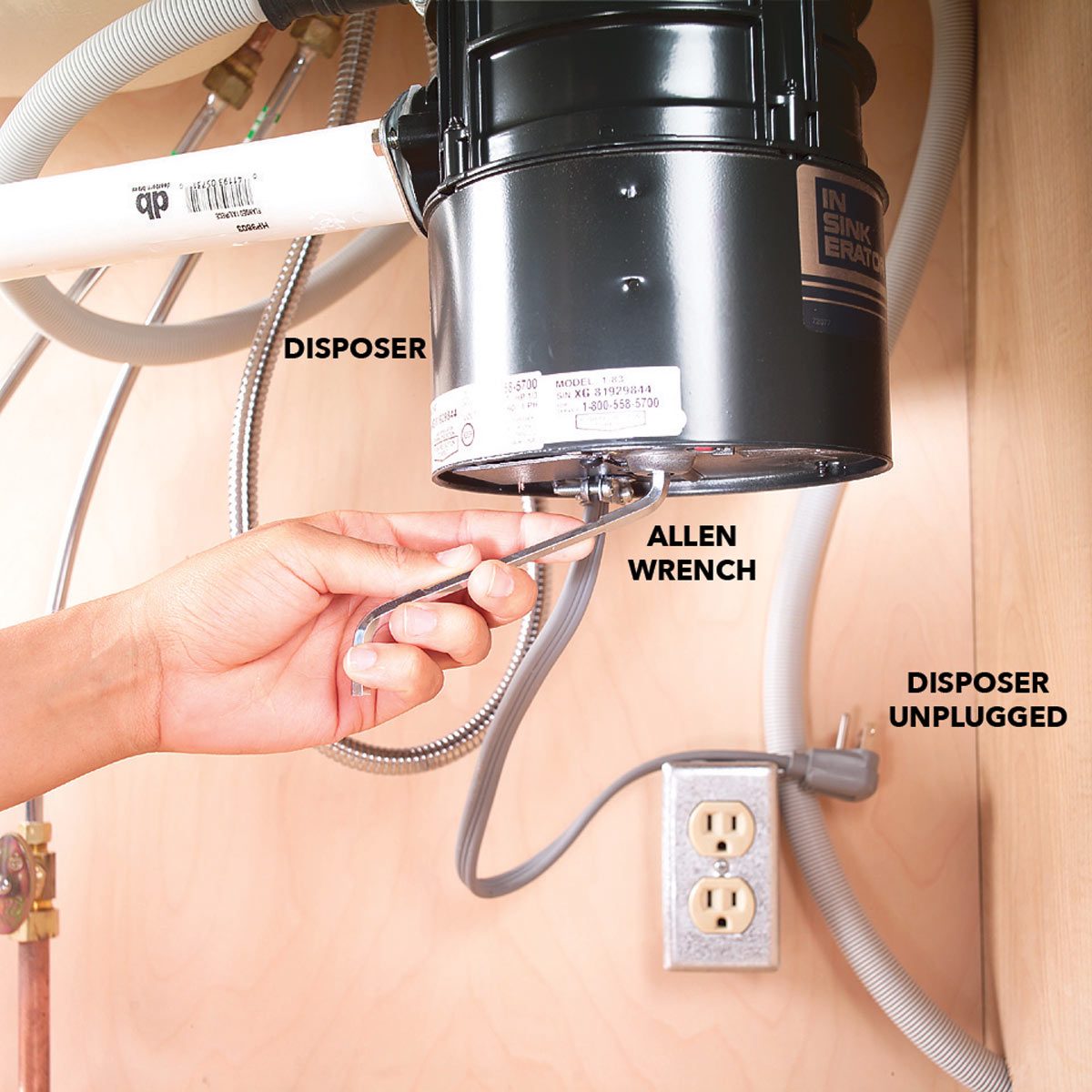 clogged drain garbage disposal 