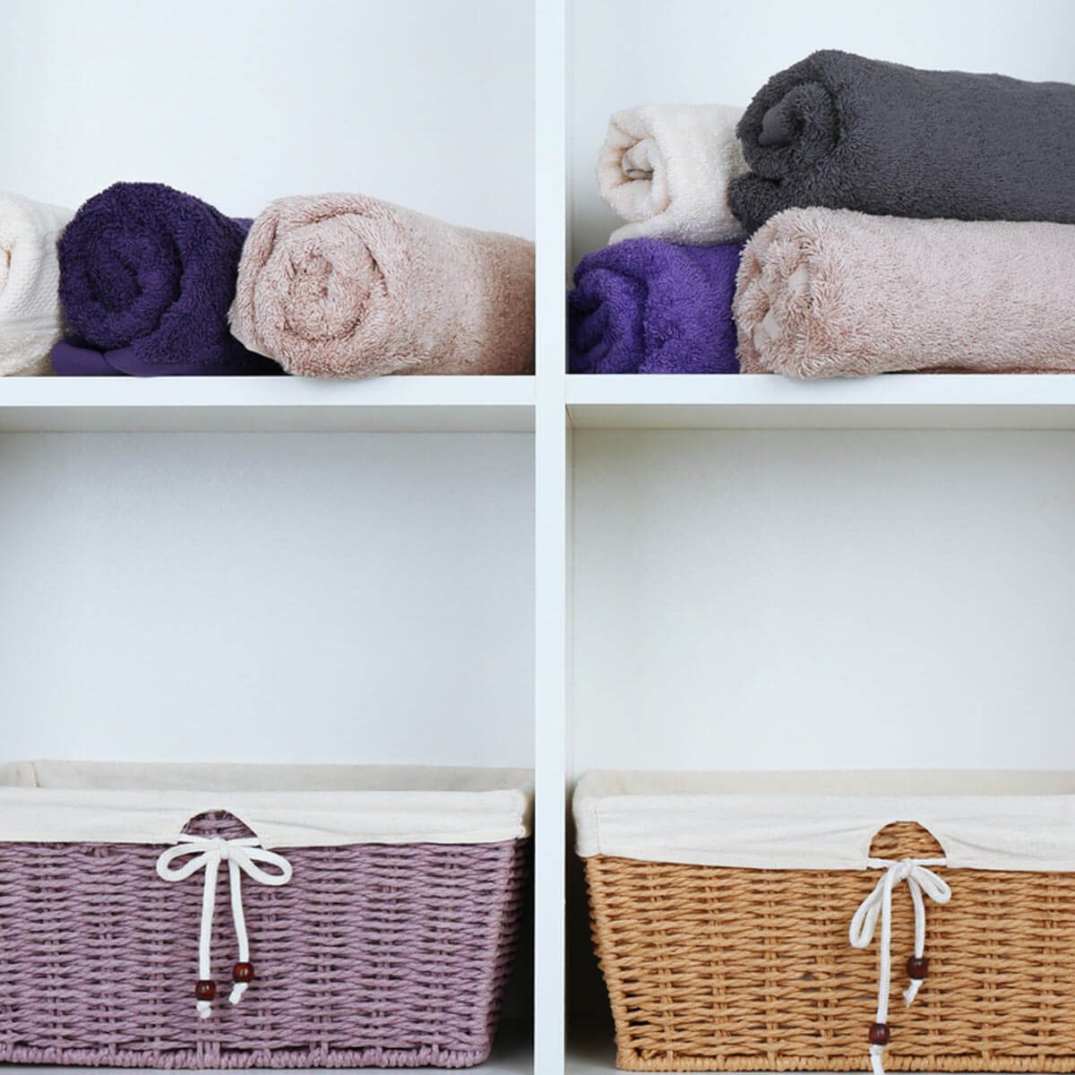 basket bathroom towel storage