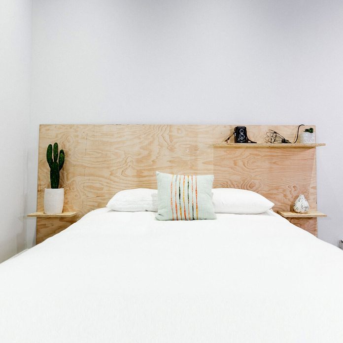 Minimalist Plywood Shelf Headboard