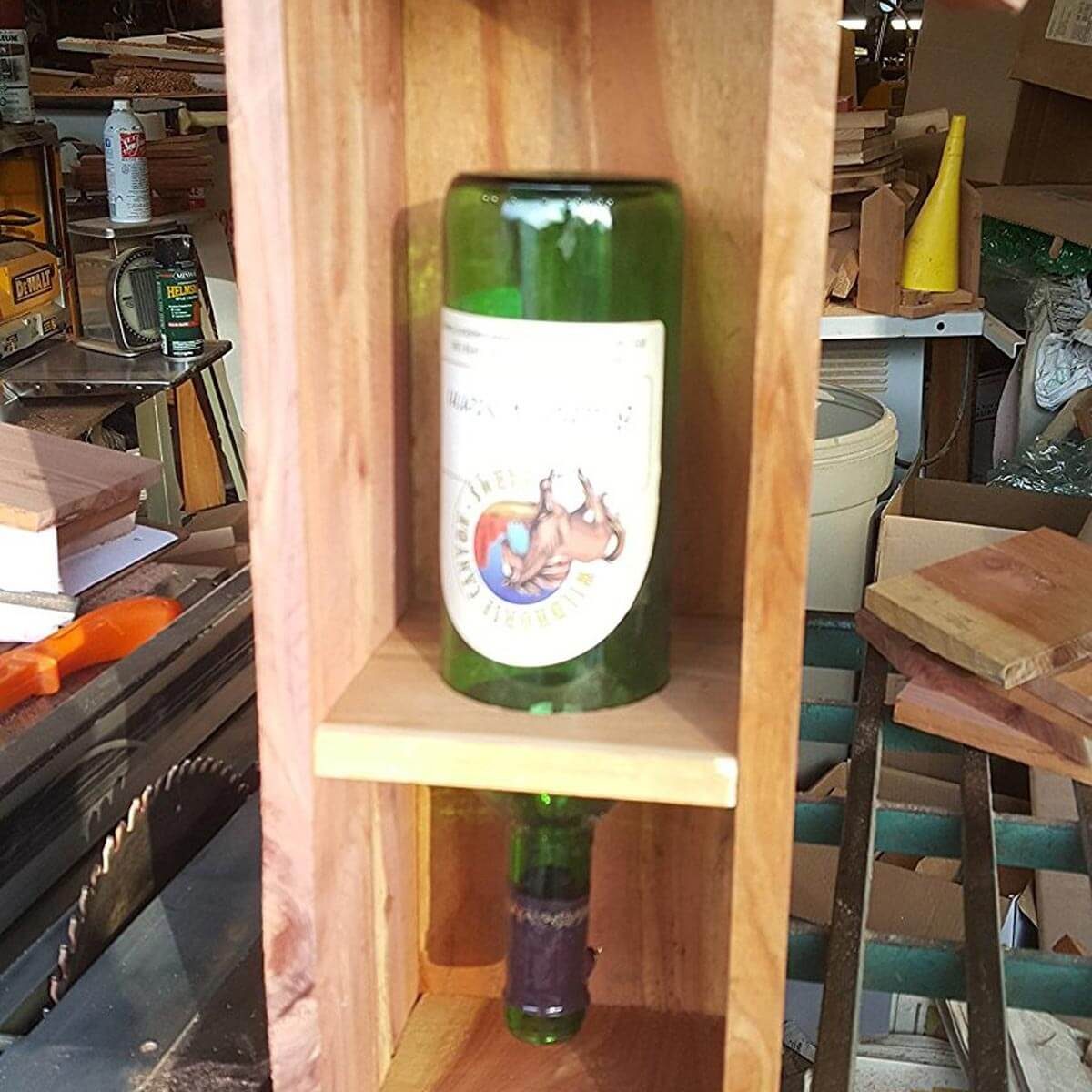 wine bottle bird feeder