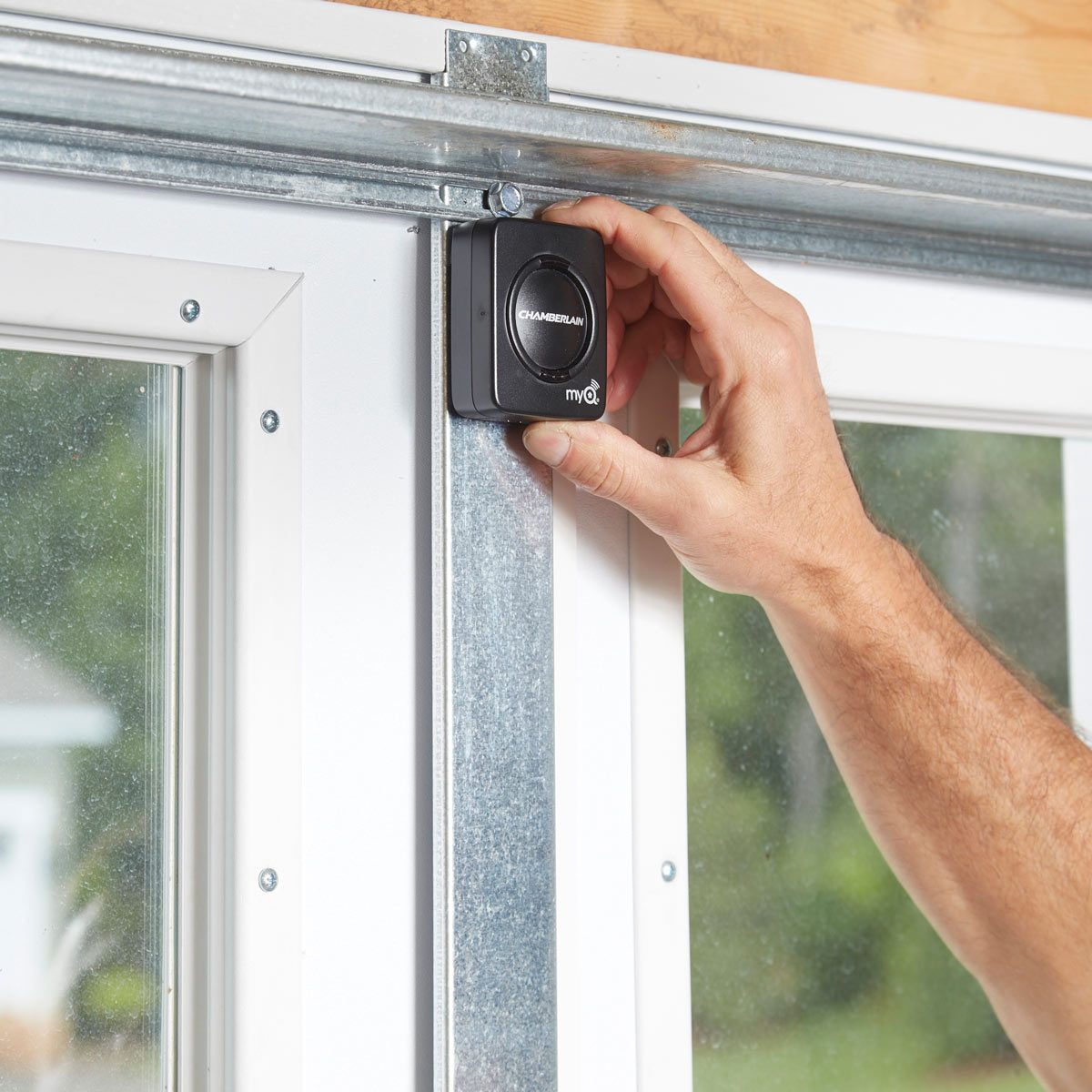 Mount the garage door sensor