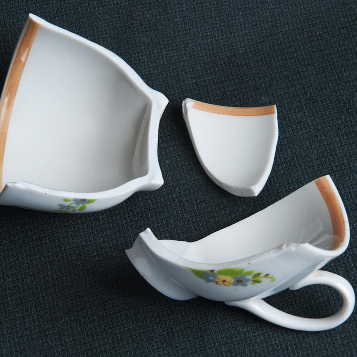 broken tea cup ceramics