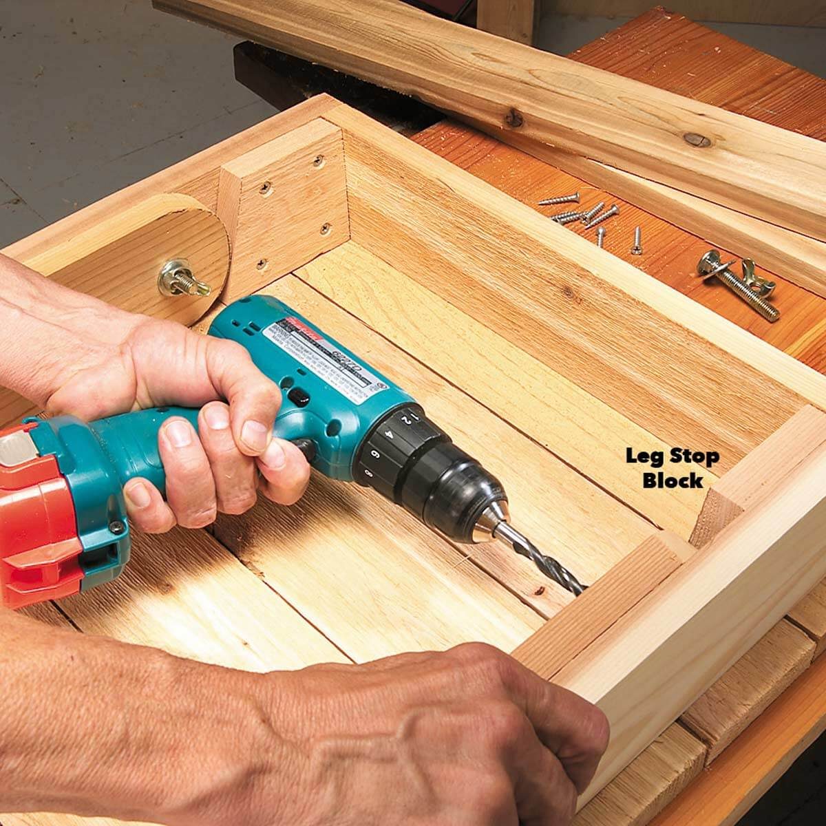 grill table leg stop blocks