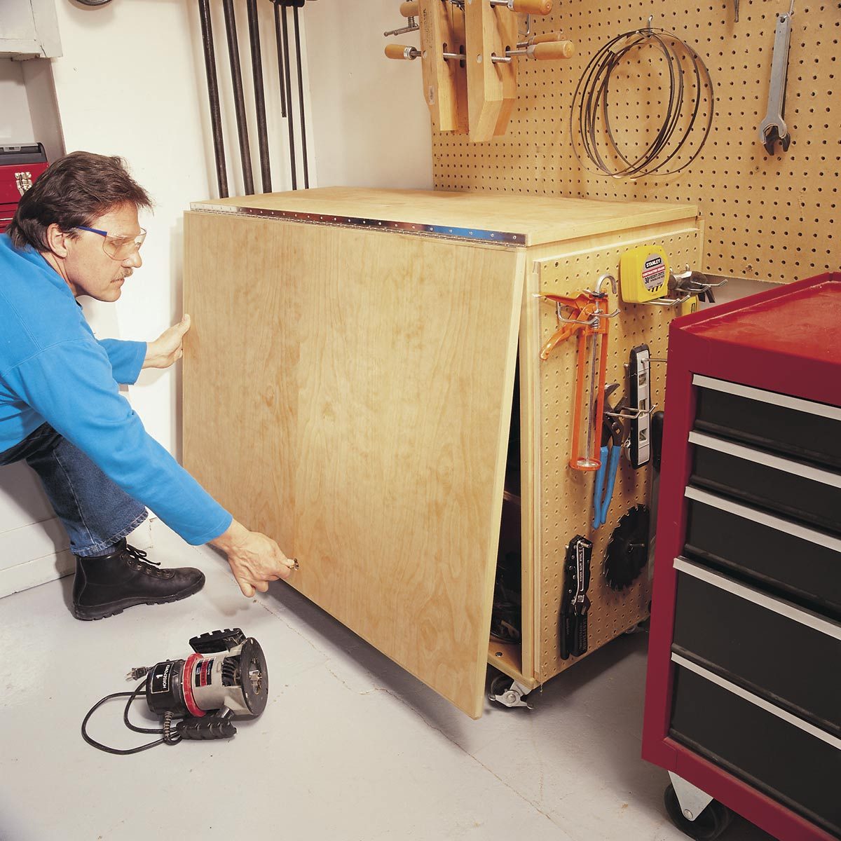 drop-leaf workbench