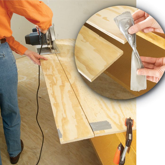 duct tape plywood cutting