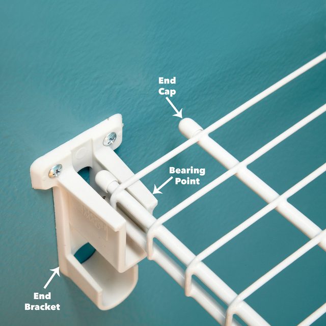 end bracket wire shelving