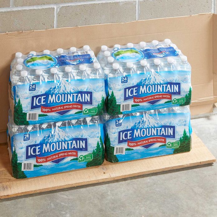 water bottles water outage storage