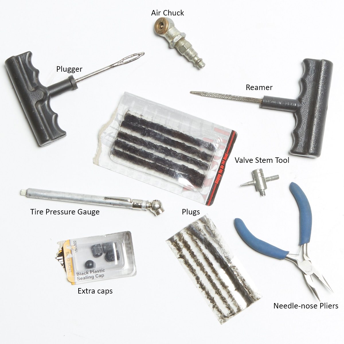 A collection of tire repair tools | Construction Pro Tips