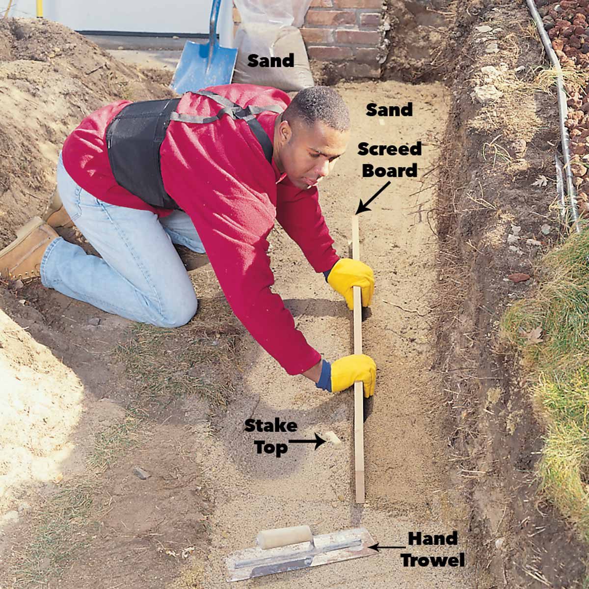 add sand and screed it