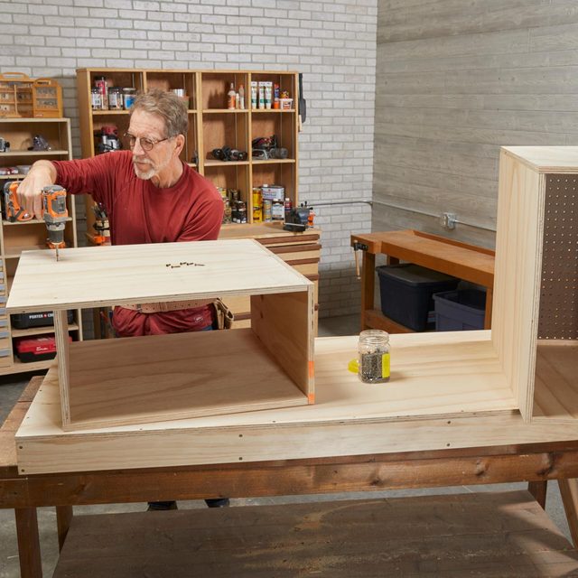 build the side cabinets flip-top workbench