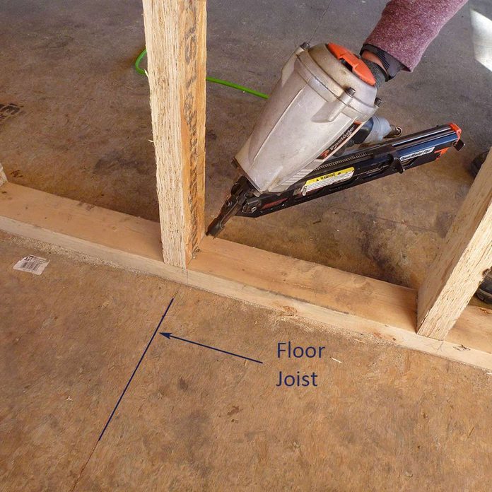 nail framing to the floor