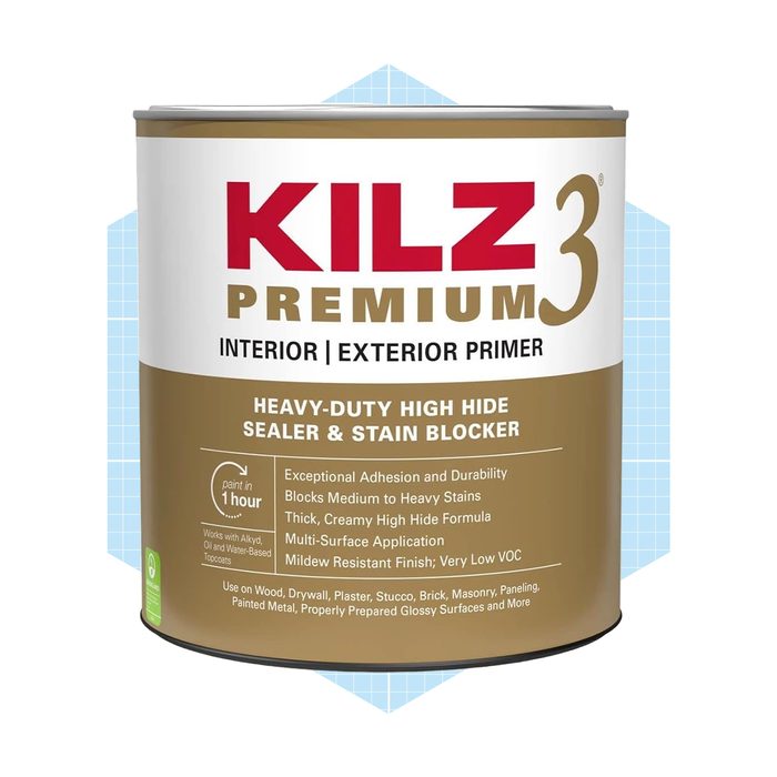 A metal paint can labeled 