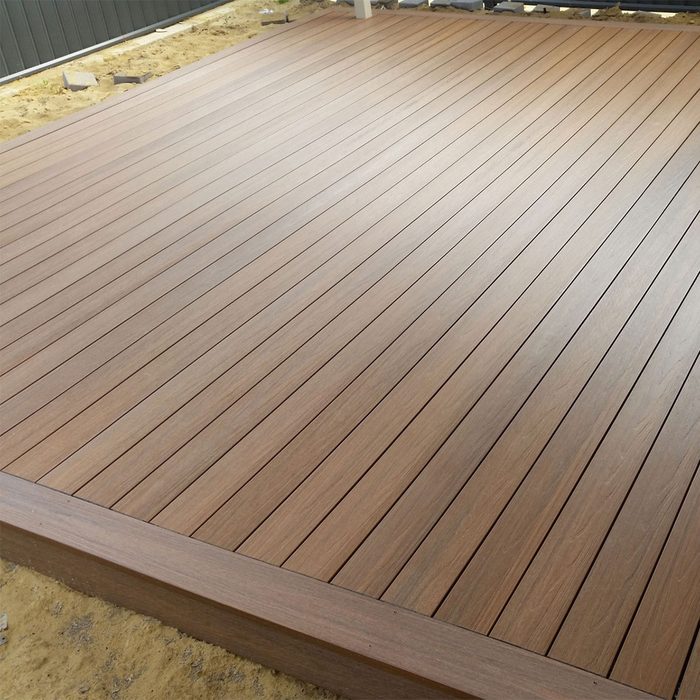 A deck made from long Newtech boards