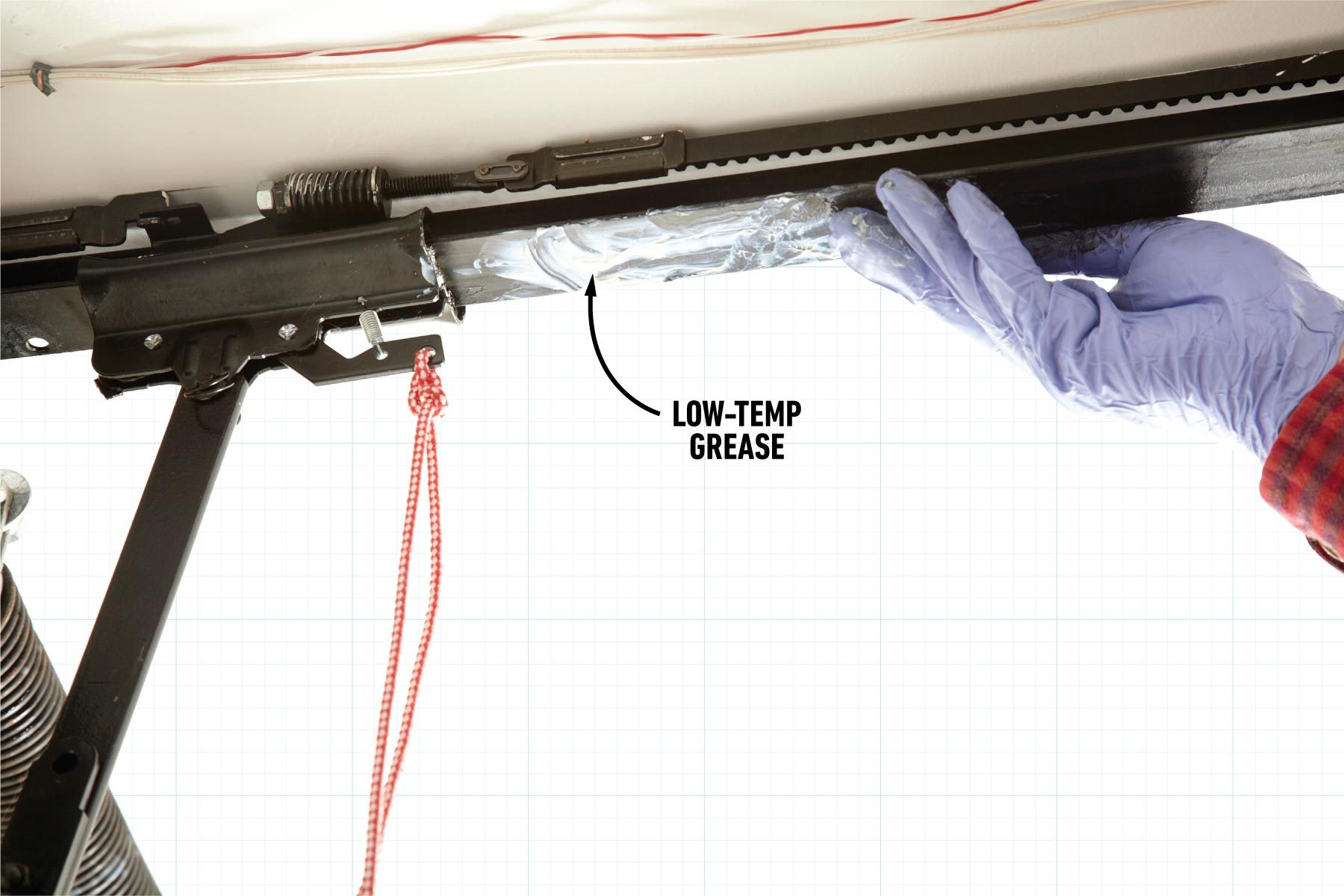 Greasing the Garage door track