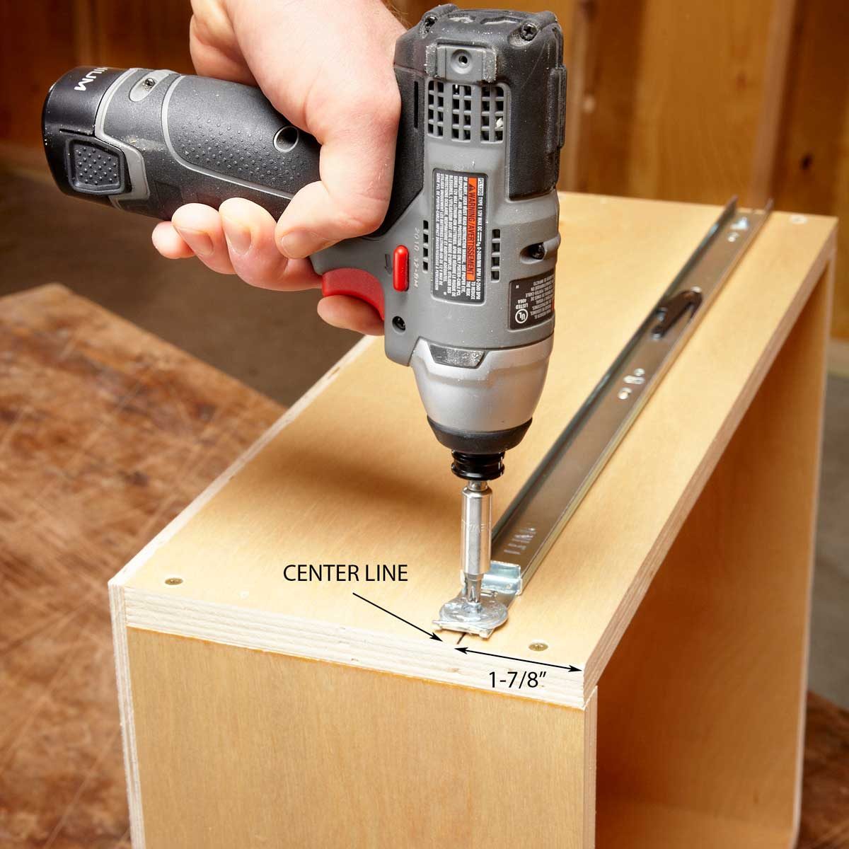 Mount the drawer slides