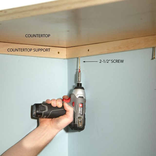 Fasten the countertop