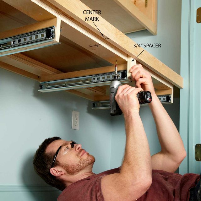 Hang the frame under the countertop