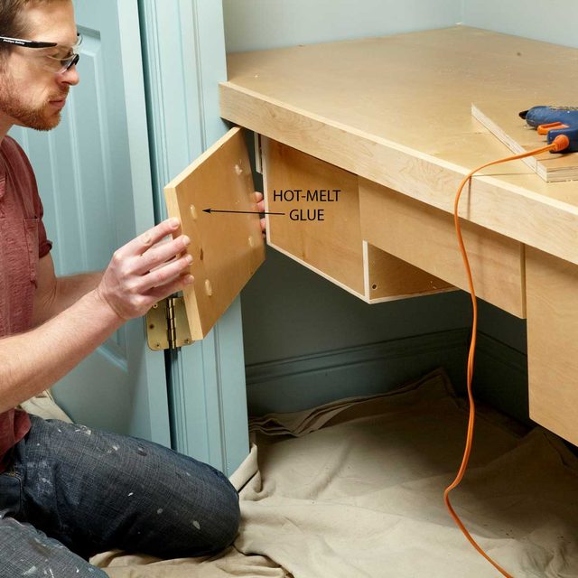 Glue on the drawer front