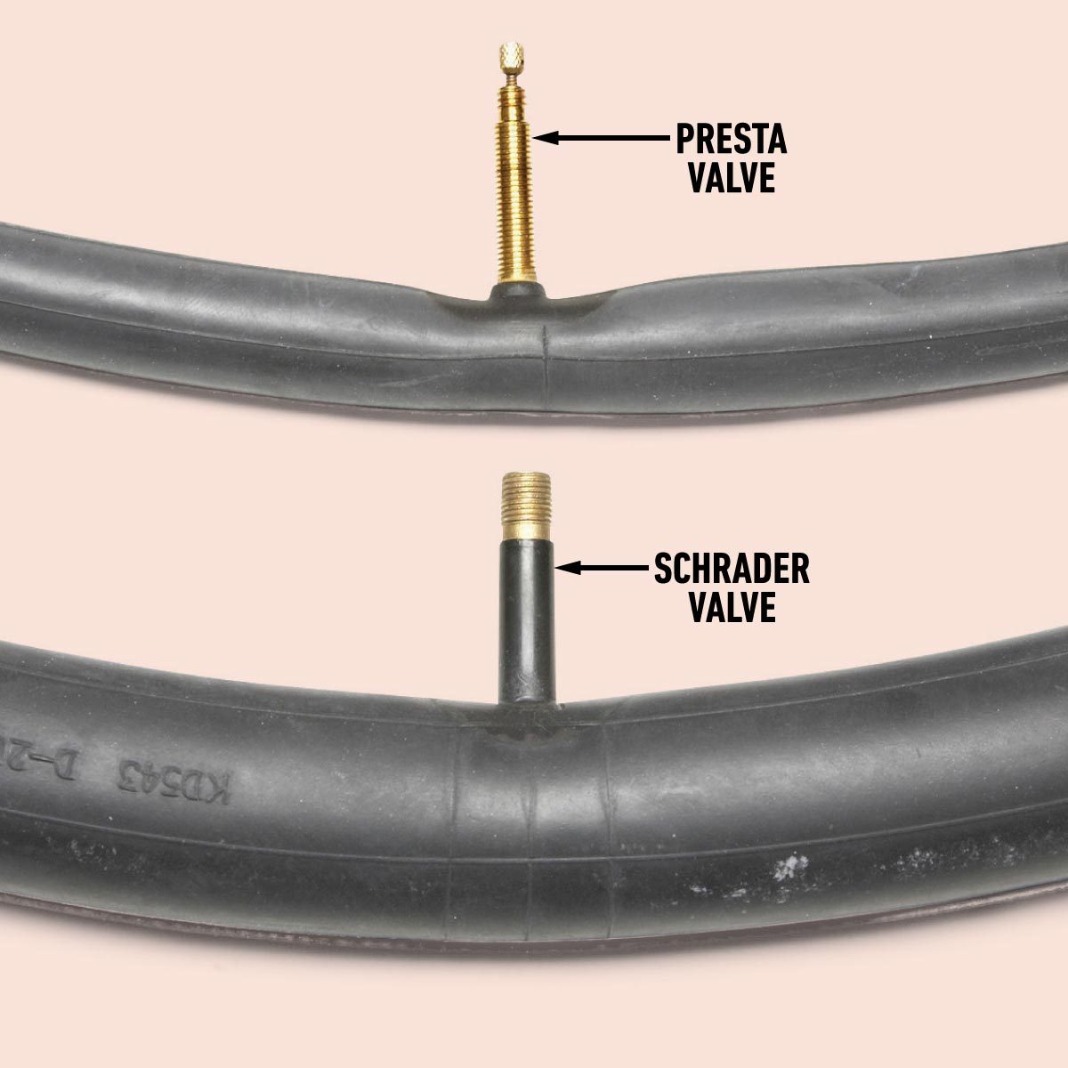 Bike tire valve types - presta and Schrader