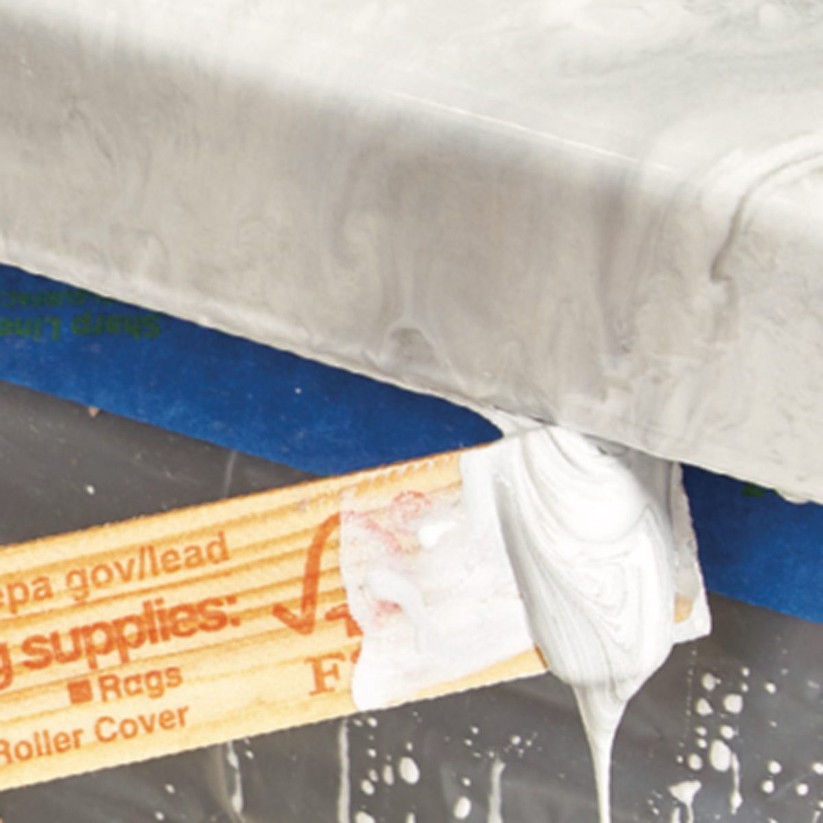 scrape off drips of epoxy countertop