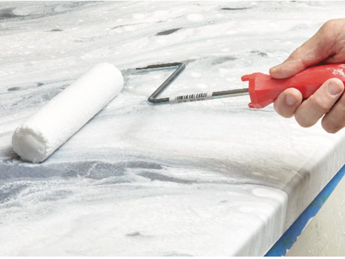 protecting the counter with a top coat