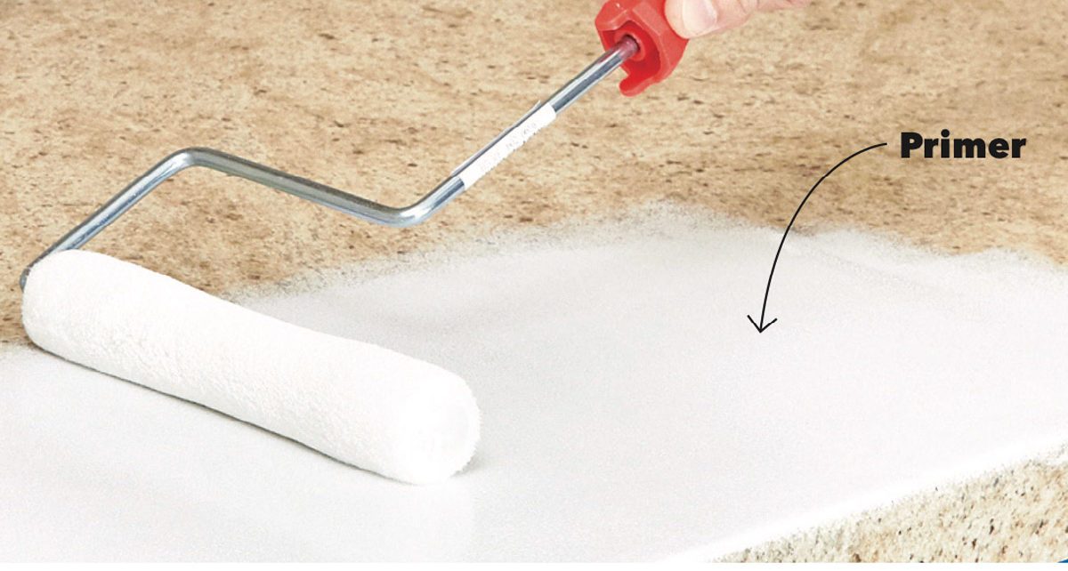 applying primer for epoxy countertops