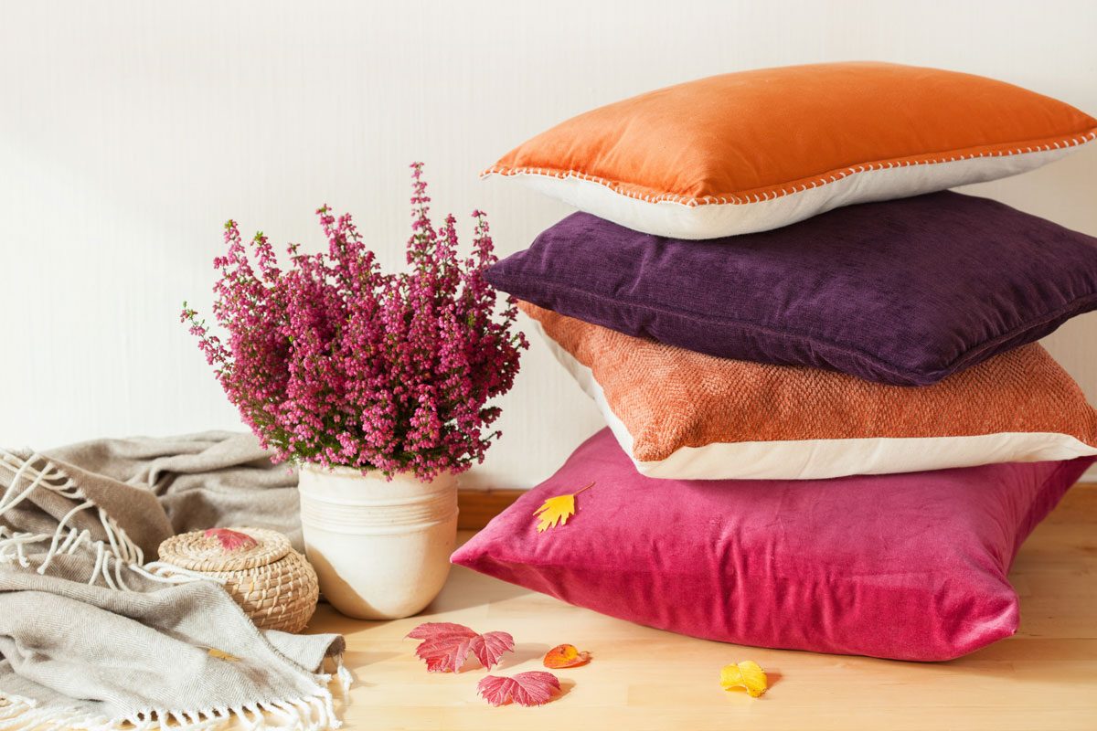 colorful cushions throw cozy home autumn mood flower throw pillows