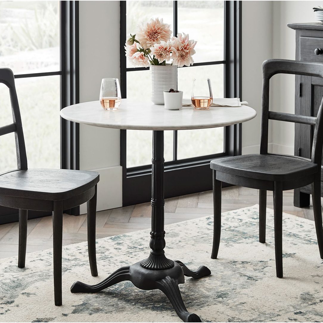 Rae Round Marble Pedestal Bistro Dining Table