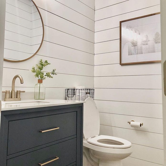 shiplap walls in bathroom