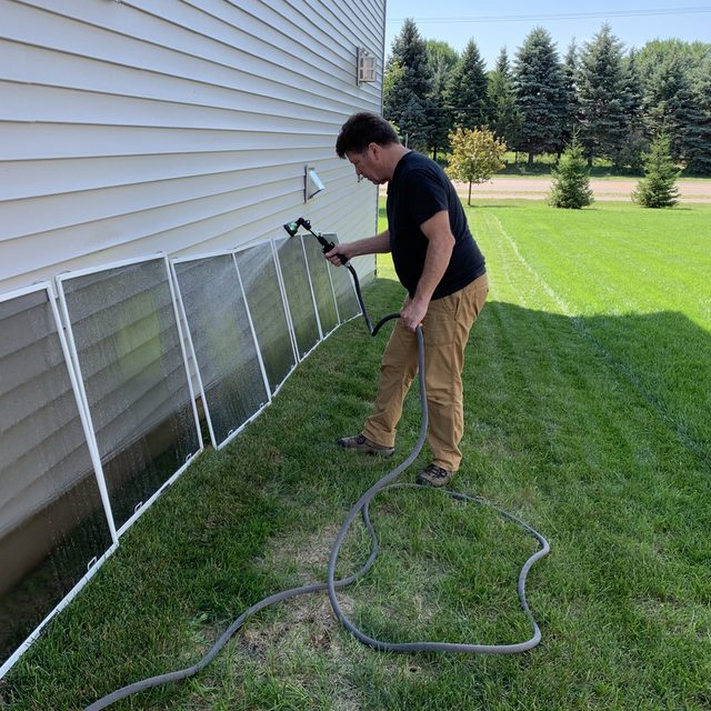 washing the window screens