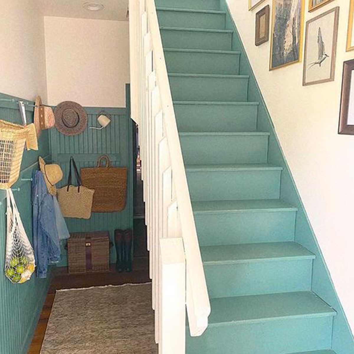 Teal Painted Stairs